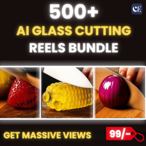 🔥NEW LAUNCH: 500+ Viral AI Glass Cutting Vlogging Reels Bundle