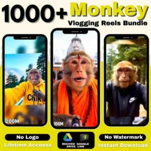 🐒 1000+ Monkey Vlog Reels Bundle {All Hindi Voice}