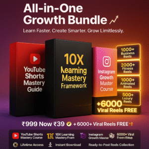 “Your Complete Creator Growth System – Course + 6000 Viral Reels FREE 🎁”)