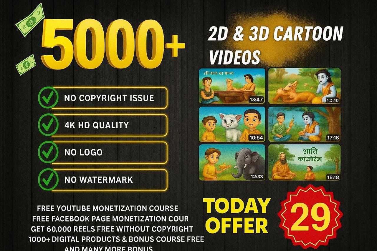 photo_6289464475664452655_y 💭Dreaming of YouTube income? Start today with 5K+ cartoon videos 📺✅