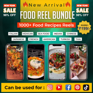 1000+ Food Recipe Reel Bundle for Instagram, Tiktok, Youtub, Social media