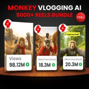 AI Monkey Vlogging Reels Bundle: 500+ Trending Videos for Viral Content