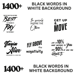Black Words on White Background Quotes Bundle