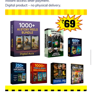 7 Digital Products Mega Pack | 6 Reels bundles & Instagram growth strategy