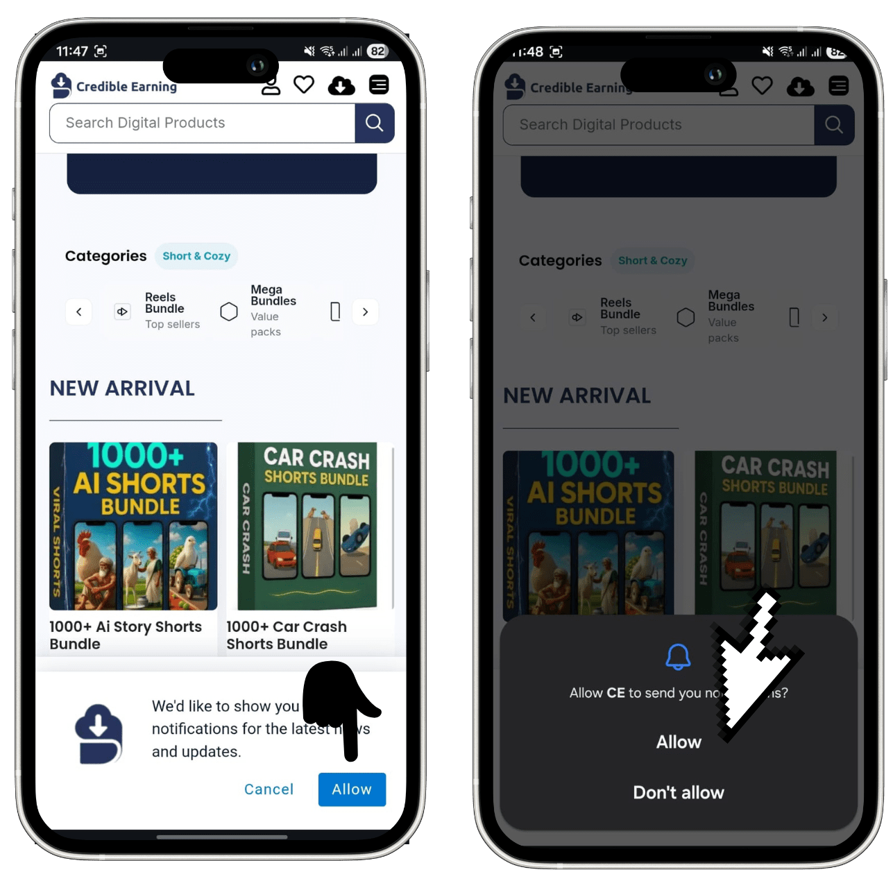 Notification allow example