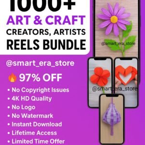 1000+ Art & Crafts Reels Bundle – DIY, Handmade, Aesthetic Reels (₹29 Only)
