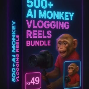 500+ AI Monkey Vlogging Reels pack